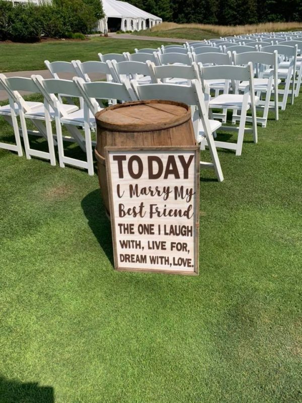 today I marry my best friend sign